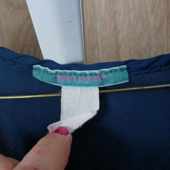 Julie's Closet Fuschia Navy Blue Color Block Maxi Dress - Picture 4 of 7